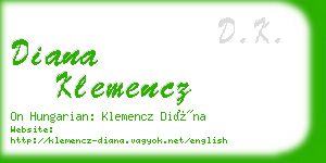 diana klemencz business card